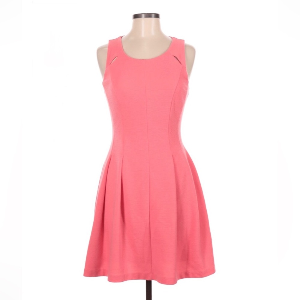 Elle Coral Pink Sleeveless Fit-and-Flare Mini Dress